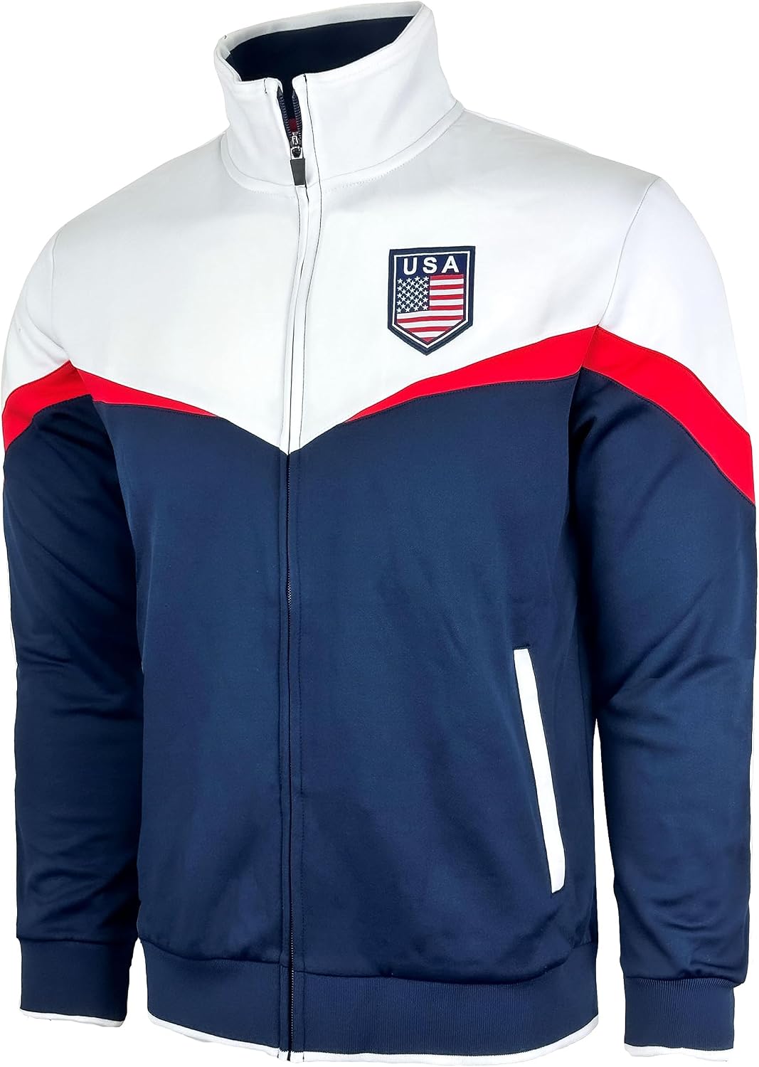 USA Track Jacket, U.S Full Zip Sweater Jacket With Zipper image 1